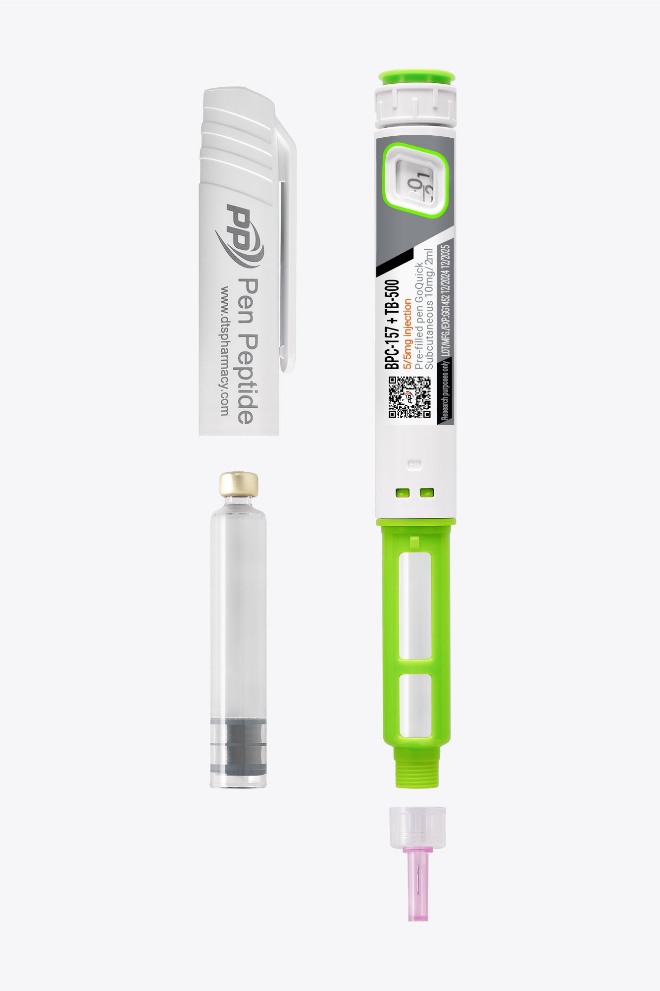 Peptid BPC-157 (5mg) + TB-500 (5mg) i injektionspenna
